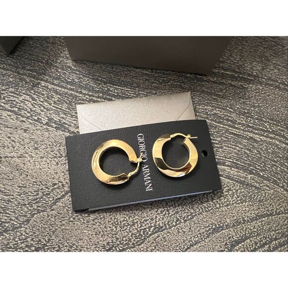 Giorgio Armani Sterling Silver Gold-Plated Earrings - Picture 4 of 10